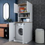 Hanah Home Armario para Lavadora KD102 - 2160 - Nogal, Organizador Funcional para Lavadero